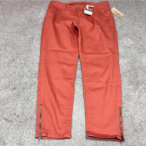 American Rag Jegging Ankle Zip Skinny Women's Pockets Orange Size 11 NWT